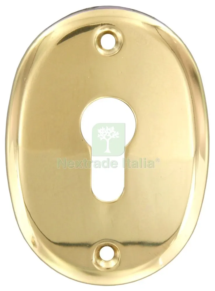 2PZ Bocchetta con Fori ART. F0232 Ottone Lucido — Serrature e cilindri — rif. FERX.64060 2PZ Bocchetta con Fori ART. F0232 Ottone Lucido — Serrature e cilindri — rif. FERX.64060