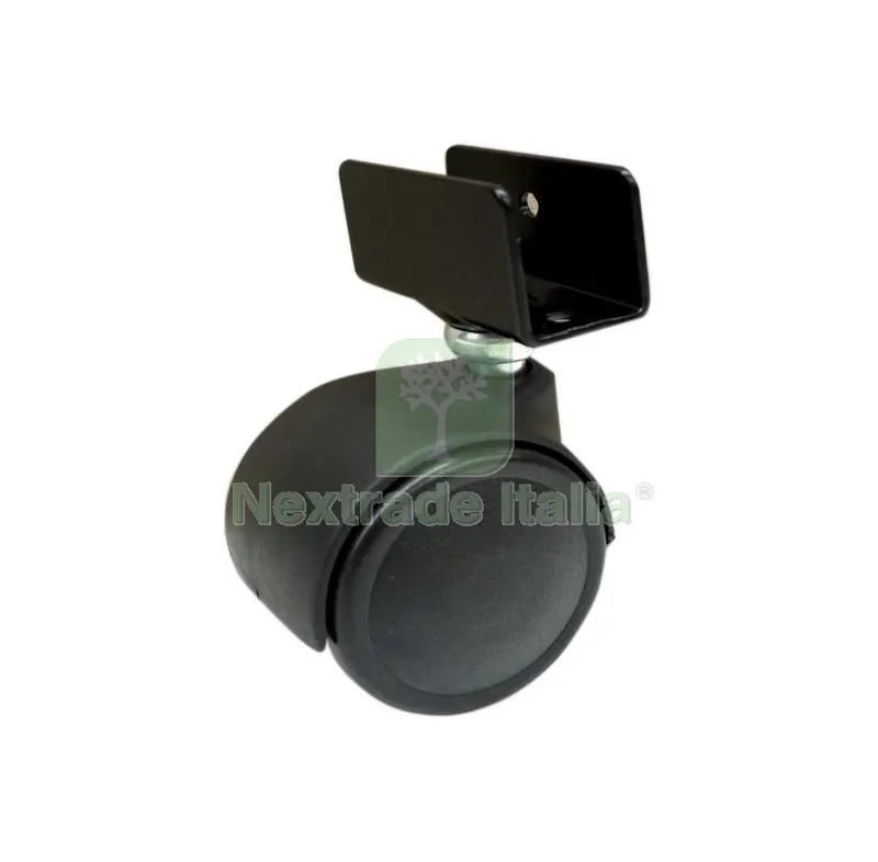 4BLISTER BL RUOTA GEMELLARE NYLON CON PIASTRA U/16 40 2 PZ — Ferramenta per legno e mobili — rif. FERX.64517