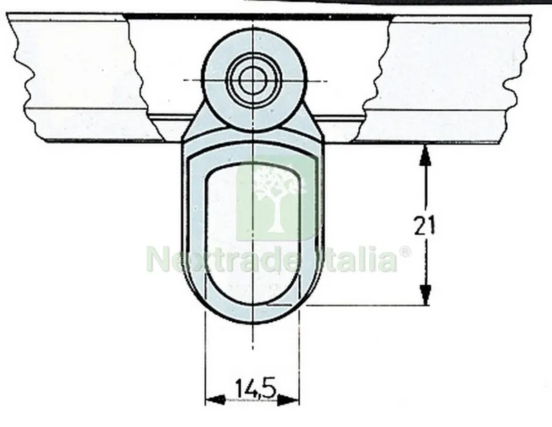 OMGE CARRELLO IN NYLON CON 2 RUOTE (PZ.2) DIAMETRO 15 MM PORTATA 8 KG — Ferramenta porte e finestre — rif. FERX.65116