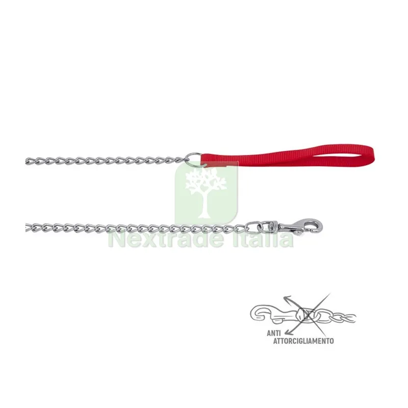 Zoov Guinzaglio Nylon CM.120 Rosso con Catena — Cani — rif. FERX.663574
