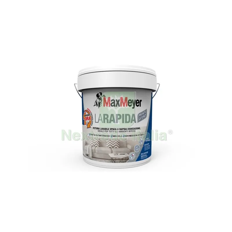 IDROPITTURA MAX LAVABILE LA RAPIDA 14 L BIANCO OPACO — Vernici e smalti — rif. FERX.670968 IDROPITTURA MAX LAVABILE LA RAPIDA 14 L BIANCO OPACO — Vernici e smalti — rif. FERX.670968