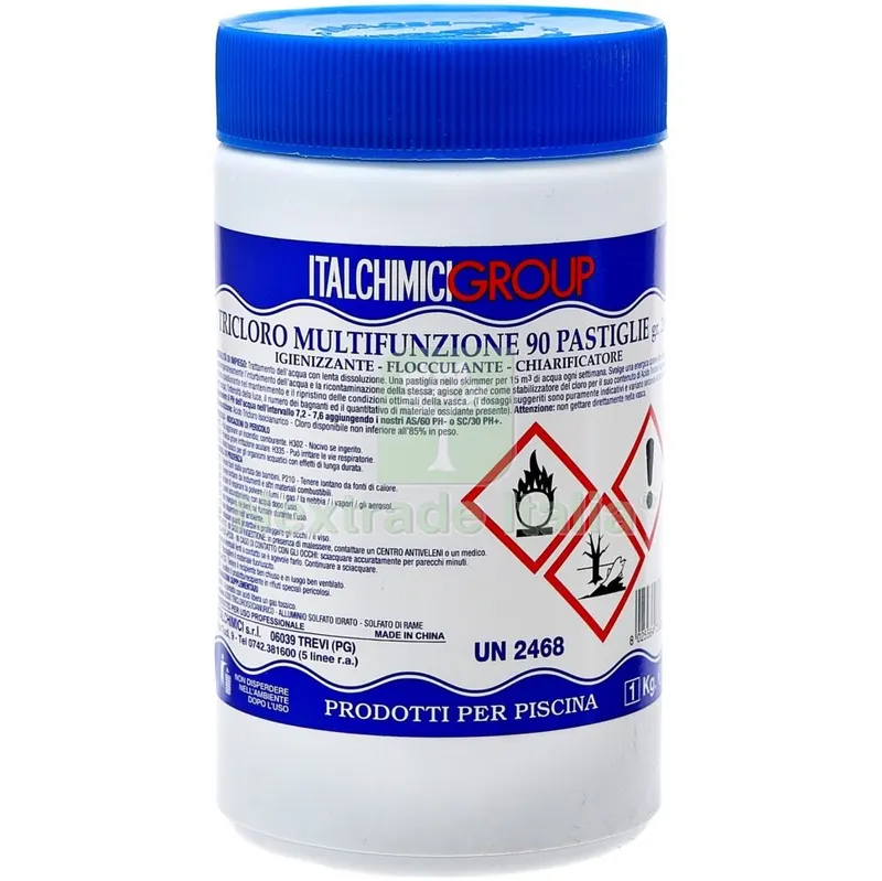 12PZ Cloro Multifunzione x Piscine Pastiglie GR.200 KG 1 (italchimici) — Trattamento acqua piscina — rif. FERX.67717