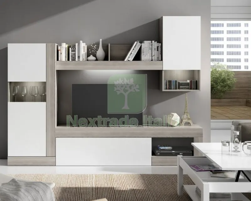 Kit Parete Living Roomy CM.257X200X42 Rovere/Bianco — Arredo — rif. FERX.677757 Kit Parete Living Roomy CM.257X200X42 Rovere/Bianco — Arredo — rif. FERX.677757