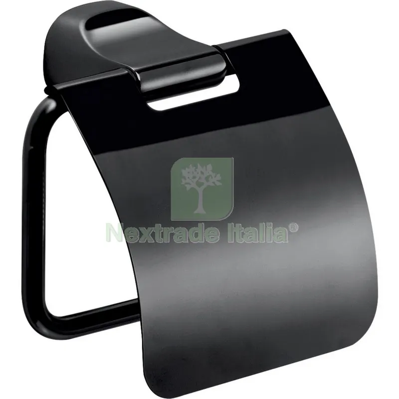 Gedy ST25 Portarotolo con Coperchio Stelvio Nero Opaco — Accessori bagno — rif. FERX.679065