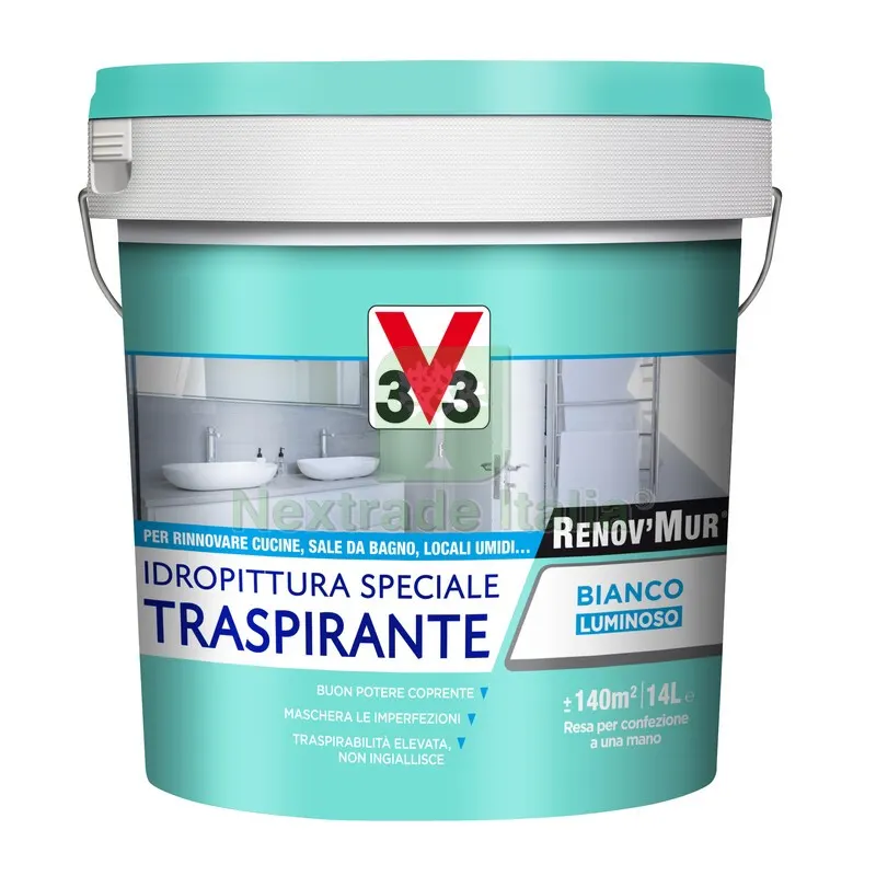 V33 RENOVMUR TRASPIRANTE BIANCO OPACO LT.4 — Interruttori e prese — rif. FERX.681823