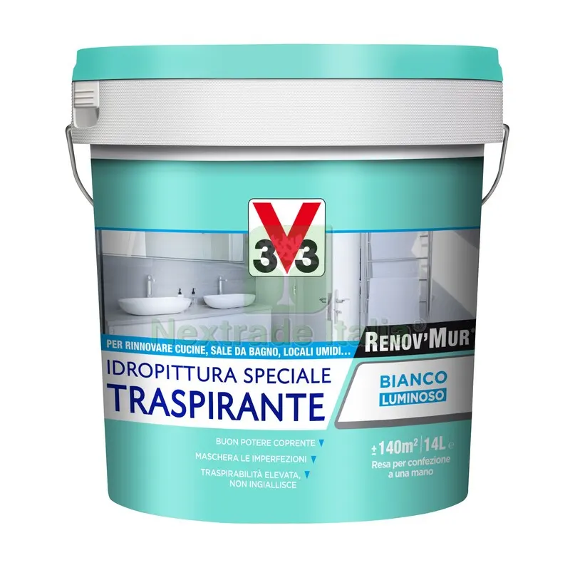 V33 RENOVMUR TRASPIRANTE BIANCO OPACO LT.14 — Interruttori e prese — rif. FERX.681824