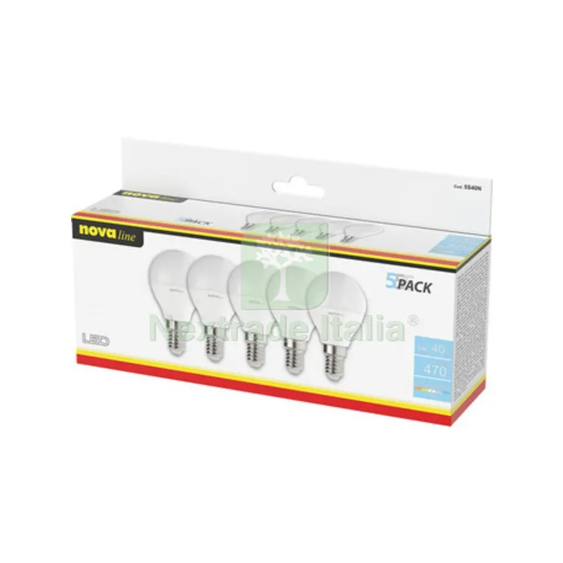 Nova Lampada LED Sferetta E14 4,9W 4000K PZ.5 — Illuminazione — rif. FERX.681839 Nova Lampada LED Sferetta E14 4,9W 4000K PZ.5 — Illuminazione — rif. FERX.681839