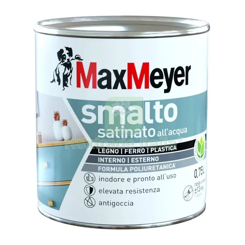 Max Smalto Allacqua Poliuretanico Satinato LT.0,750 Bianco — Vernici e smalti — rif. FERX.684409