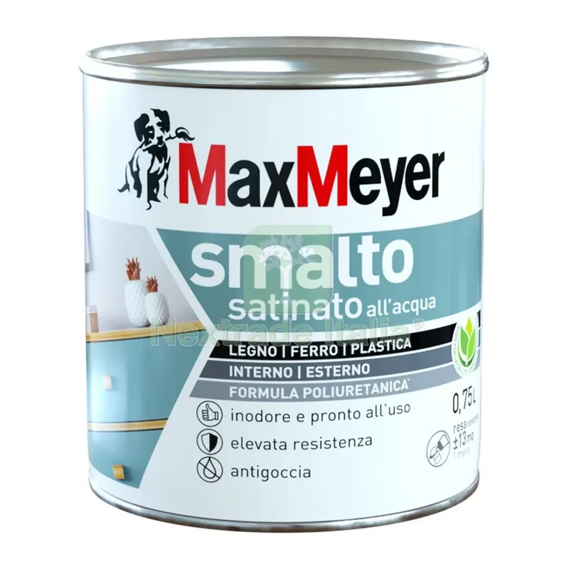MAX SMALTO ALLACQUA POLIURETANICO SATINATO LT.0,750 MARRONE — Vernici e smalti — rif. FERX.684413 MAX SMALTO ALLACQUA POLIURETANICO SATINATO LT.0,750 MARRONE — Vernici e smalti — rif. FERX.684413