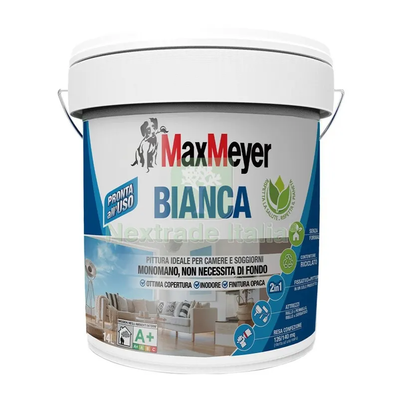 MAX IDROPITTURA LAVABILE BIANCA 14 L — Pitture murali e idropitture — rif. FERX.684425