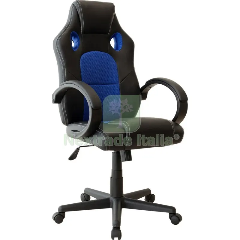 Poltrona MOD.RACING Similpelle Nera/Blu — Arredo — rif. FERX.687211