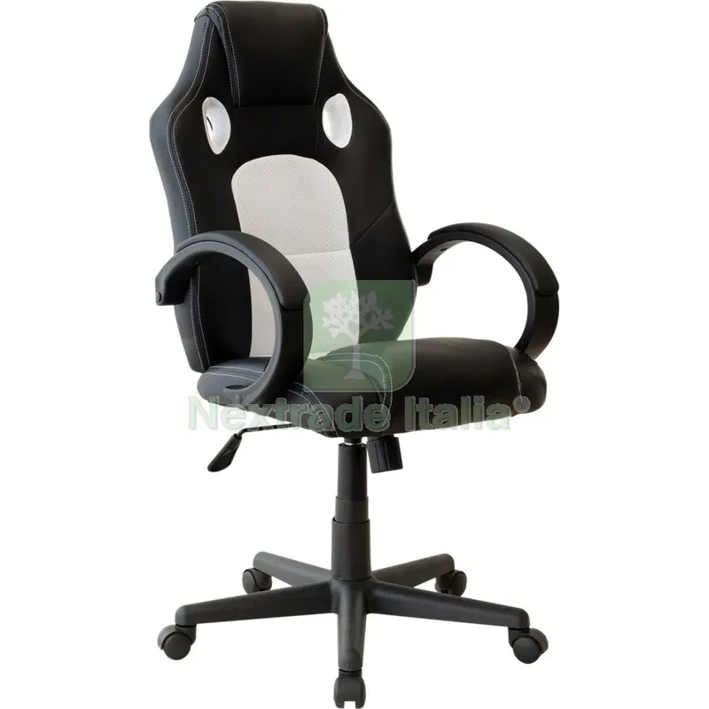 Poltrona MOD.RACING Similpelle Nera/Bianca — Arredo — rif. FERX.687214 Poltrona MOD.RACING Similpelle Nera/Bianca — Arredo — rif. FERX.687214