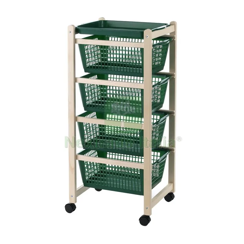 Carrello Salvaspazio 4 Cesti 36X30X82CM Naturale — Tempo libero outdoor — rif. FERX.688739
