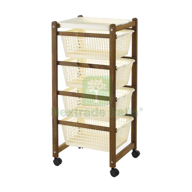 Carrello Salvaspazio 4 Cesti 36X30X82CM Noce — Quadri e cornici — rif. FERX.688740