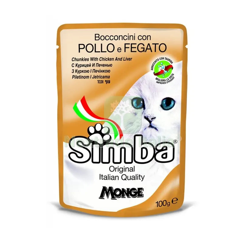 24PZ CIBO GATTO MONGE SIMBA 100 G POLLO E FEGATO — Gatti — rif. FERX.688863
