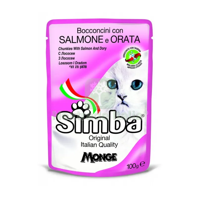 24PZ CIBO GATTO MONGE SIMBA 100 G SALMONE E ORATA — Gatti — rif. FERX.688865