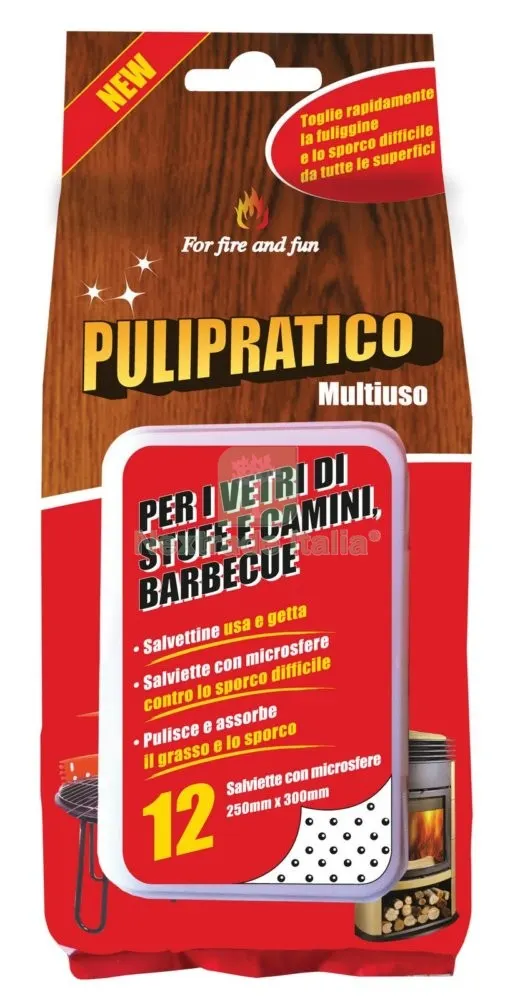5CF Pulivetro Stufe/Camin Salviettine Confezione 12 PZ — Tempo libero outdoor — rif. FERX.69 5CF Pulivetro Stufe/Camin Salviettine Confezione 12 PZ — Tempo libero outdoor — rif. FERX.69