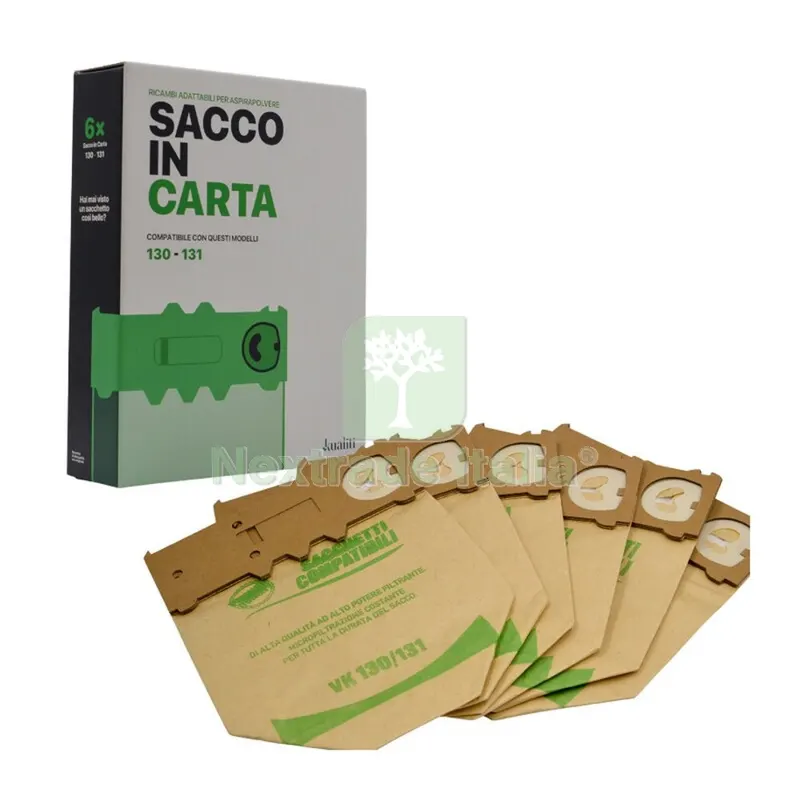 Ricambio Folletto Sacco in Carta K130/1 PZ.6 — Accessori e ricambi utensili elettrici — rif. FERX.692378 Ricambio Folletto Sacco in Carta K130/1 PZ.6 — Accessori e ricambi utensili elettrici — rif. FERX.692378