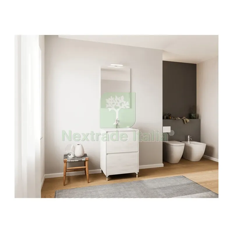 Mobile Bagno Lisbona 2C 60 Rovere Bianco — Accessori bagno — rif. FERX.696371 Mobile Bagno Lisbona 2C 60 Rovere Bianco — Accessori bagno — rif. FERX.696371