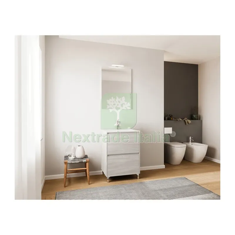 Mobile Bagno Lisbona 2C 60 Rovere Grigio — Accessori bagno — rif. FERX.696372 Mobile Bagno Lisbona 2C 60 Rovere Grigio — Accessori bagno — rif. FERX.696372