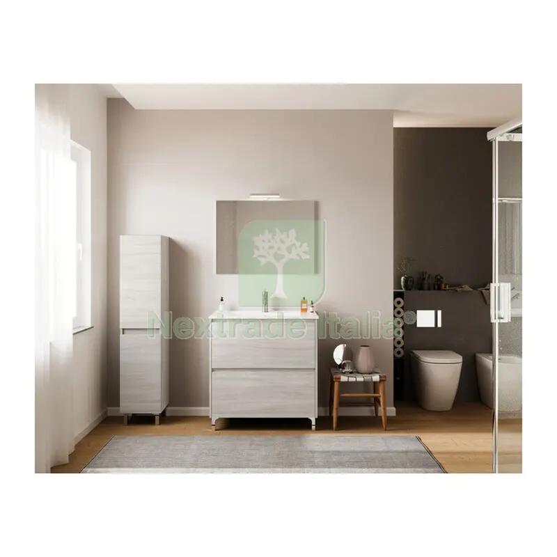Mobile Bagno Lisbona 2C 80 Rovere Grigio — Accessori bagno — rif. FERX.696374 Mobile Bagno Lisbona 2C 80 Rovere Grigio — Accessori bagno — rif. FERX.696374