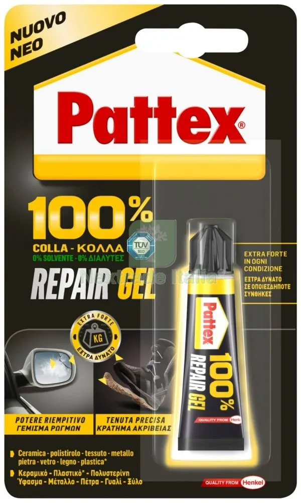 12PZ Pattex 100% Colla Repair GEL 8 GR. — Adesivi e sigillanti — rif. FERX.7091