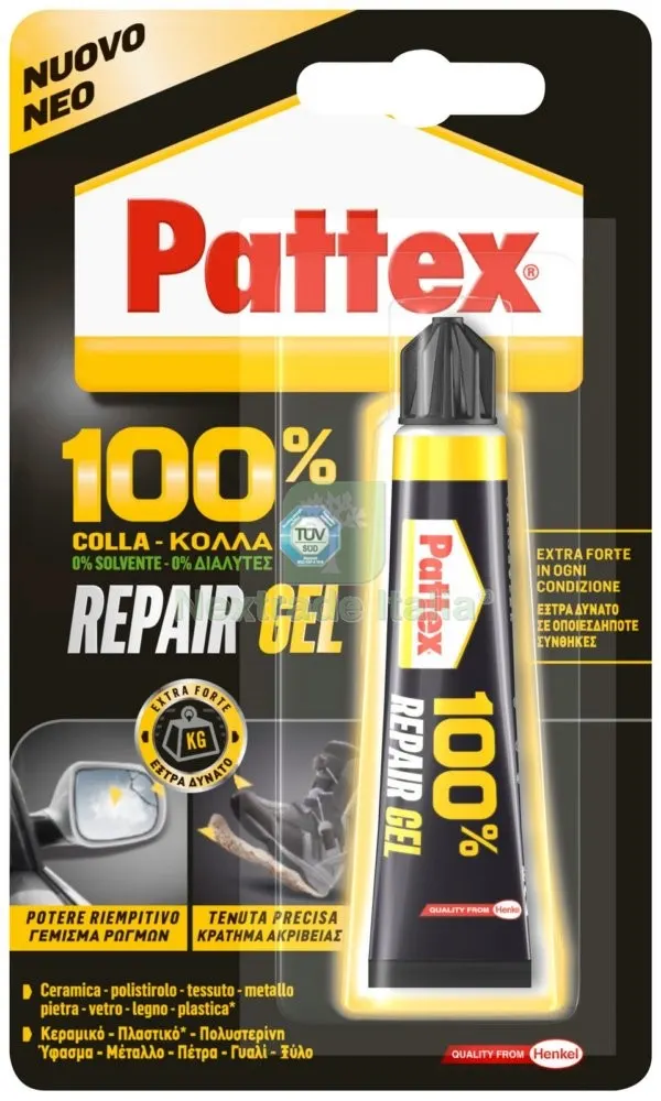 12PZ Pattex 100% Colla Repair GEL 20 GR. — Adesivi e sigillanti — rif. FERX.7101 12PZ Pattex 100% Colla Repair GEL 20 GR. — Adesivi e sigillanti — rif. FERX.7101