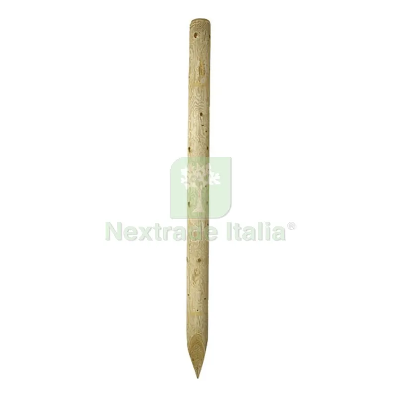 PALO IN LEGNO TONDO PUNTA IN PINO IMPREGNATO CM. 10X300 — Recinzioni in legno — rif. FERX.724