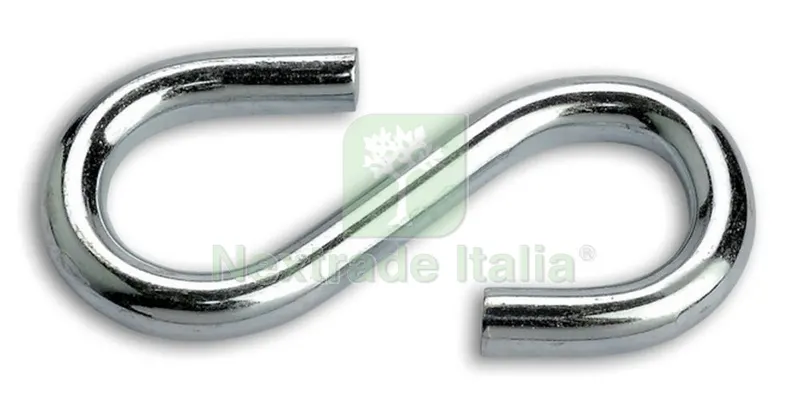 5SCATOLE SC GANCI A "ESSE" ZINCO CROMATO N.24 (PZ.4) — Ferramenta per legno e mobili — rif. FERX.72779