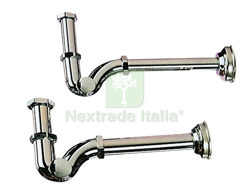 2BLISTER BLISTER SIFONE A "S" IN OTTONE CROMATO GR. 1" — Scarichi e sifoni — rif. FERX.73180