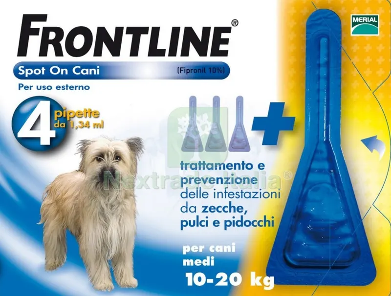 Frontline Spot-ON KG.10-20 Cani Medi (3+1) — Cani — rif. FERX.74032 Frontline Spot-ON KG.10-20 Cani Medi (3+1) — Cani — rif. FERX.74032
