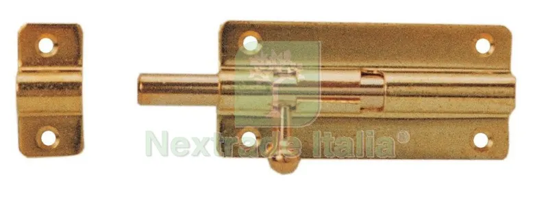 6BLISTER Blister Catenaccio Piatto Ottone Lucido MM. 60 — Lucchetti e catene — rif. FERX.75780
