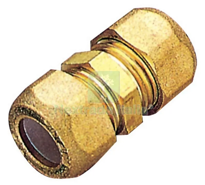 PL RACCORDO IN OTTONE DIRITTO DOPPIO BICONO 10 — Tubi e raccordi — rif. FERX.76601 PL RACCORDO IN OTTONE DIRITTO DOPPIO BICONO 10 — Tubi e raccordi — rif. FERX.76601