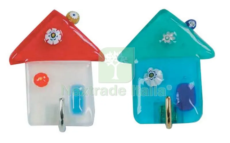 6BLISTER Blister Gancio Adesivo "murano Casetta" — Accessori bagno — rif. FERX.76713