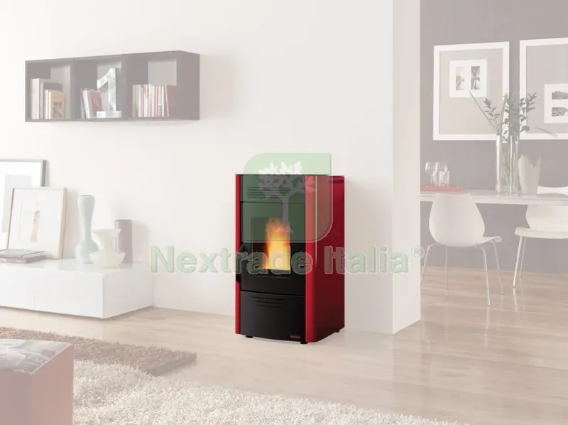 Stufa Pellet KW.7 Dorina Steel Bordeaux — Stufe e camini — rif. FERX.7675 Stufa Pellet KW.7 Dorina Steel Bordeaux — Stufe e camini — rif. FERX.7675