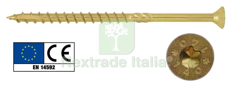 50PZ VITI PORTANTI X LEGNO TESTA SVASATA PIANA TORX MM. 8X280 — Viti — rif. FERX.7790 50PZ VITI PORTANTI X LEGNO TESTA SVASATA PIANA TORX MM. 8X280 — Viti — rif. FERX.7790