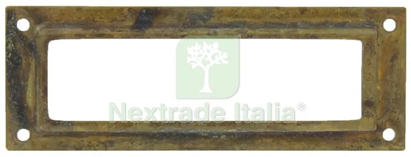 25PZ PORTAETICHETTA ANTICHE 45123 MM.80X29 OTTONE ANTICO — Maniglie e pomelli — rif. FERX.796 25PZ PORTAETICHETTA ANTICHE 45123 MM.80X29 OTTONE ANTICO — Maniglie e pomelli — rif. FERX.796