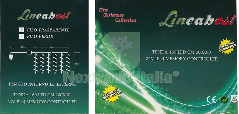 Tenda 160 LED Bianco x Esterno CM.200X90 — Accessori bagno — rif. FERX.8030