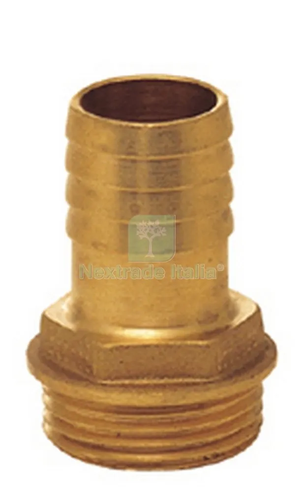 10PZ RACCORDO PORTAGOMMA OTTONE MASCHIO 1X25 — Tubi e raccordi — rif. FERX.8041
