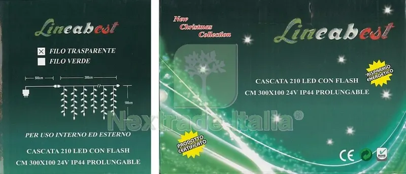 Cascata 210 LED Bianchi PIù Flash x Esterni 300X100 — Illuminazione — rif. FERX.8069