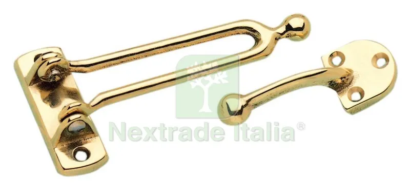 6BLISTER Blister Gancio Sicurezza Roma Ottone Lucido — Ferramenta per legno e mobili — rif. FERX.81547