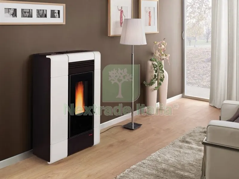 Stufa Pellet KW. 9 Ilenia Canalizzata Bianca — Stufe e camini — rif. FERX.8161