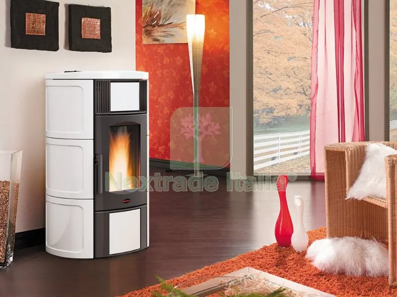 Stufa Pellet 20 KW Iside Idro 2.0 H15 Ceramica Bianco — Stufe e camini — rif. FERX.8225