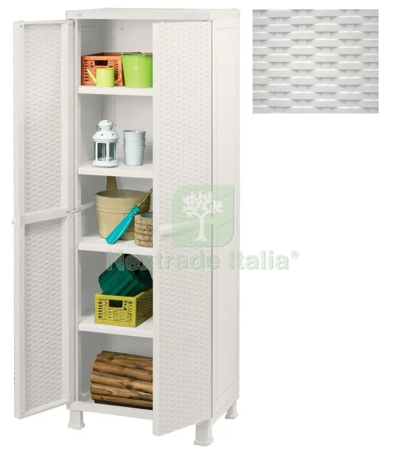 Armadio Keter CM 65X45X177H 2 Ante 4RIPIANI Bianco — Arredo — rif. FERX.8283