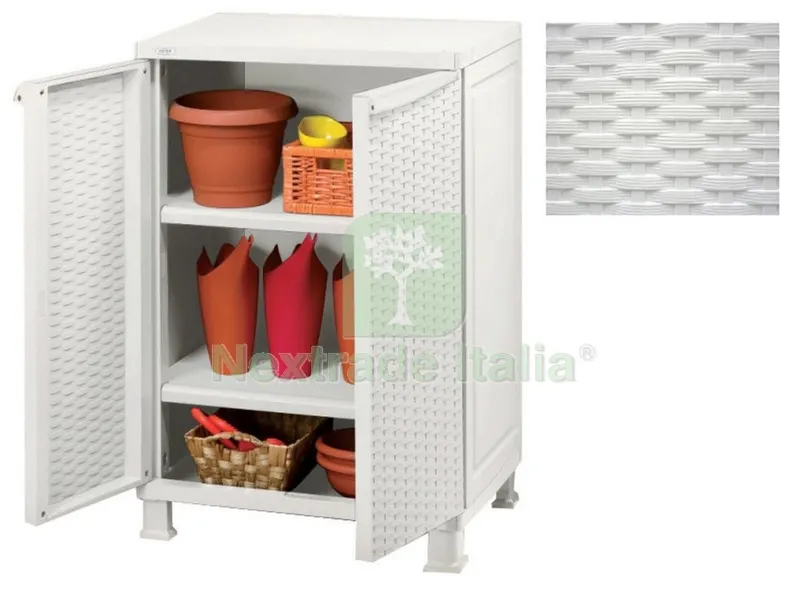 Armadio Keter CM 65X45X91H 2 Ante 2 Ripiani Bianco — Arredo — rif. FERX.8284 Armadio Keter CM 65X45X91H 2 Ante 2 Ripiani Bianco — Arredo — rif. FERX.8284