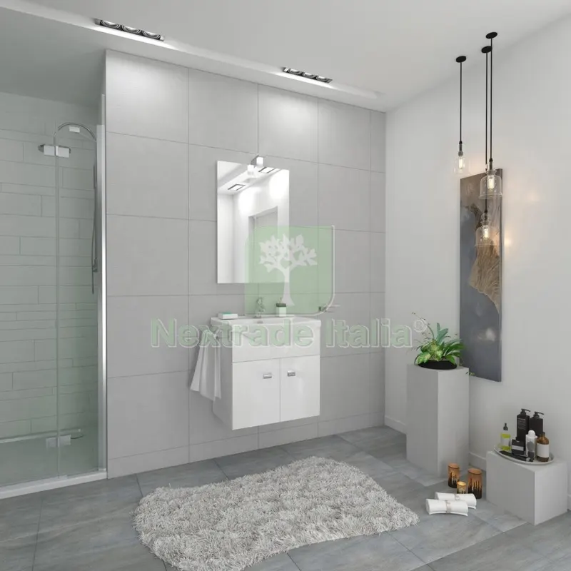 MOBILE BAGNO EMMA 58 SOSPESO CON SPECCHIO BIANCO — Accessori bagno — rif. FERX.83162 MOBILE BAGNO EMMA 58 SOSPESO CON SPECCHIO BIANCO — Accessori bagno — rif. FERX.83162