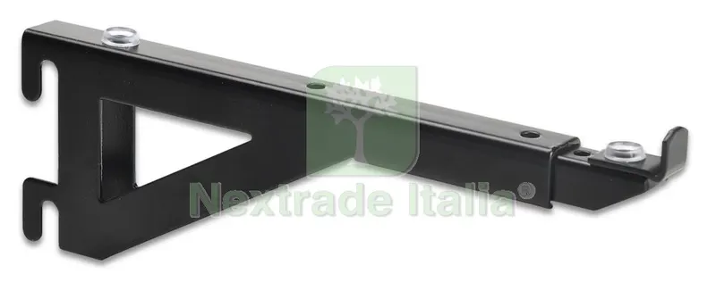 10PZ Manzoni Reggimensola Nera Allungabile 25/42 MM ART.641 — Ferramenta per legno e mobili — rif. FERX.8373