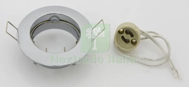 10PZ Faretti da Incasso Fisso x LED GU10 Cromo — Illuminazione — rif. FERX.83809 10PZ Faretti da Incasso Fisso x LED GU10 Cromo — Illuminazione — rif. FERX.83809