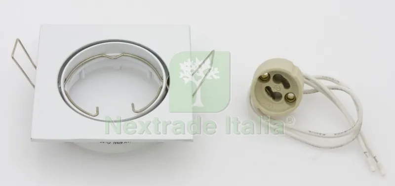 10PZ FARETTI QUADRATI AD INCASSO ORIENTABILE X LED GU10 BIANCO — Illuminazione — rif. FERX.83844