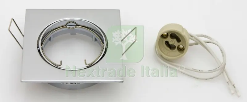 10PZ Faretti Quadrati AD Incasso Orientabile x LED GU10 Cromo — Illuminazione — rif. FERX.83845 10PZ Faretti Quadrati AD Incasso Orientabile x LED GU10 Cromo — Illuminazione — rif. FERX.83845